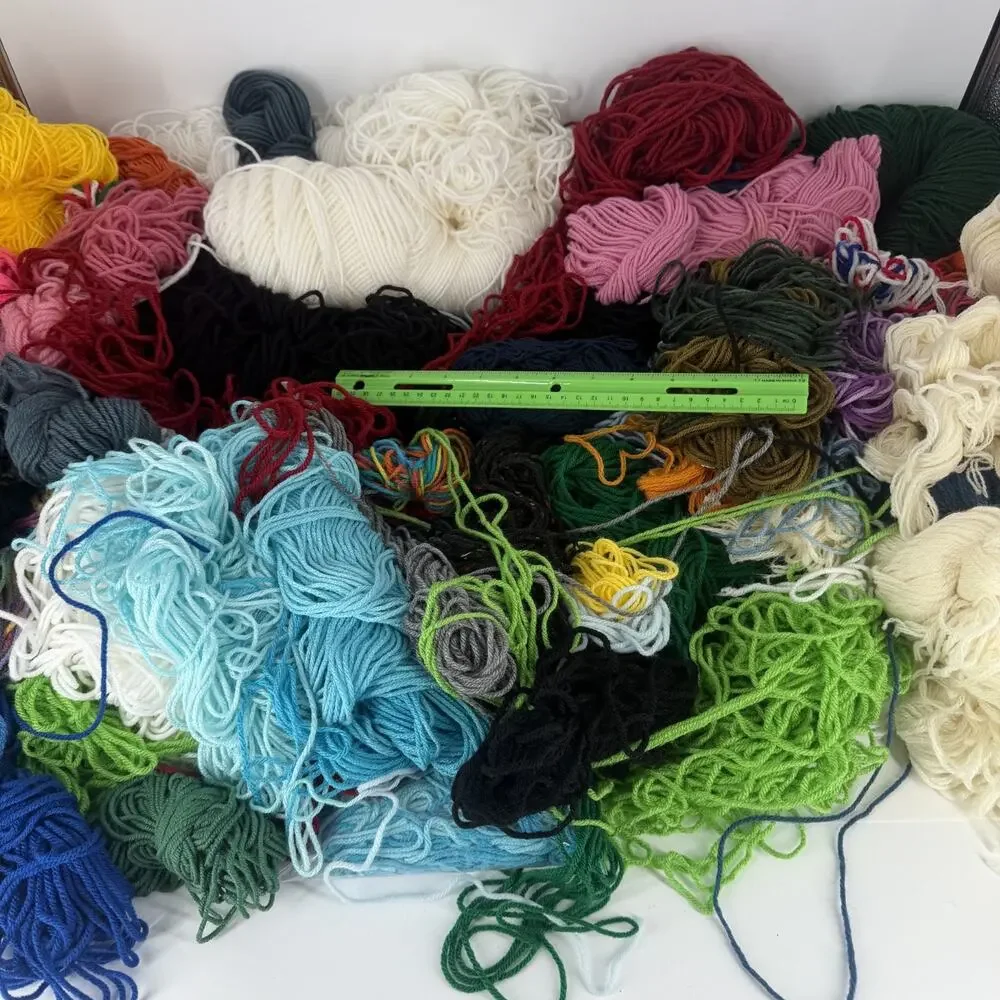 Large Yarn Red Heart Super Saver Caron 4.11 Lbs Mixed Lot No Labels
